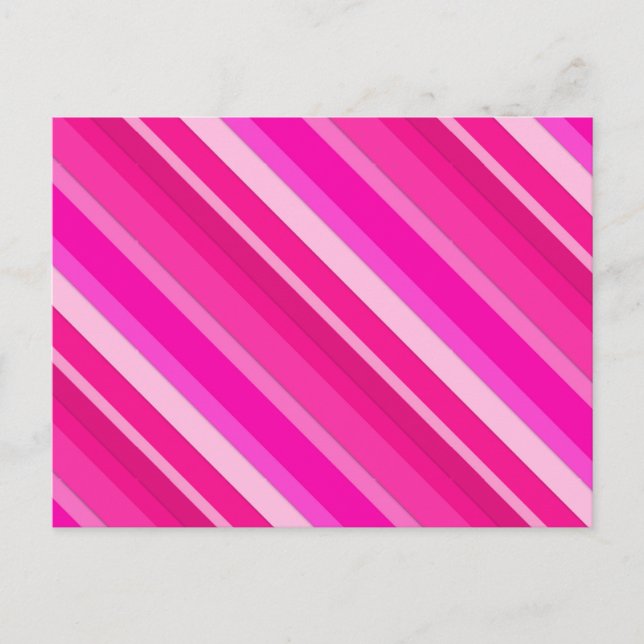 Carte Postale Rayures de bonbons en couches - rose et fuchsia (Devant)