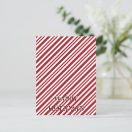 Carte Postale Rayures de Canne à Sucre de Noël