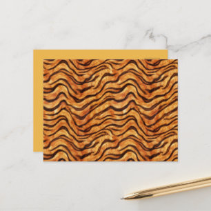 Carte Postale Rayures de tigre ondulées sauvages orange brun fon