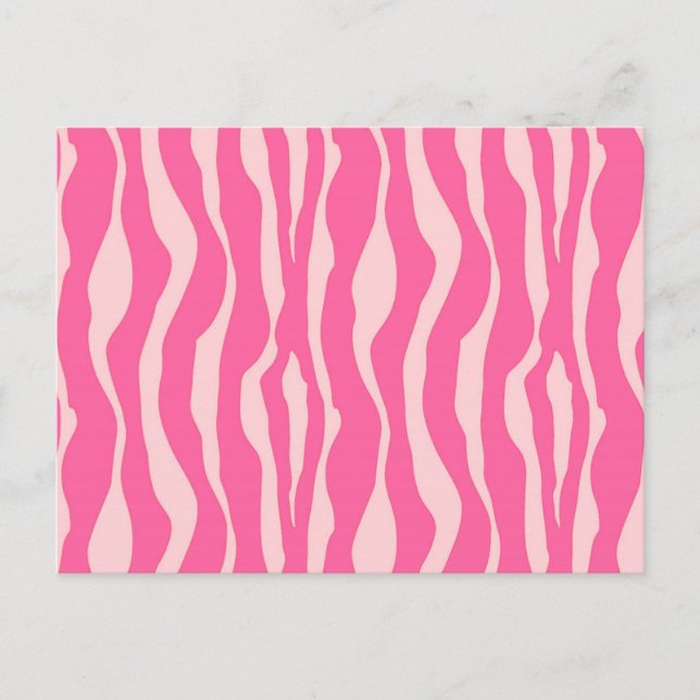 Carte Postale Rayures de zèbre - Fuchsia et rose clair (Devant)