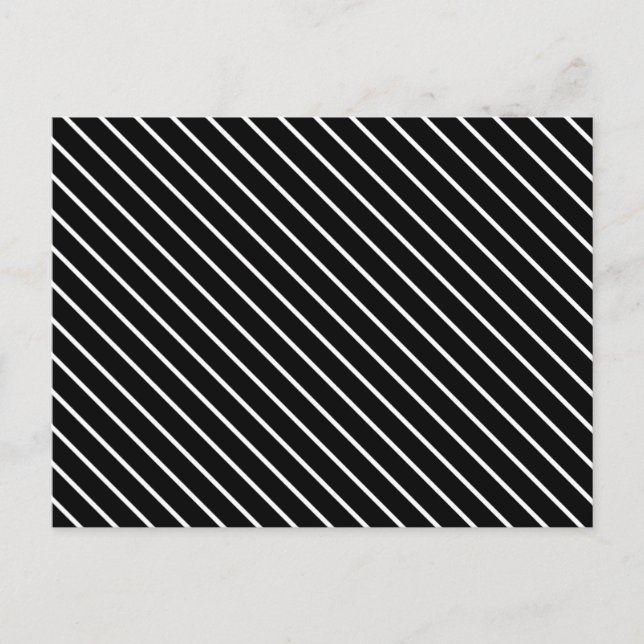 Carte Postale Rayures diagonales - noir et blanc (Devant)