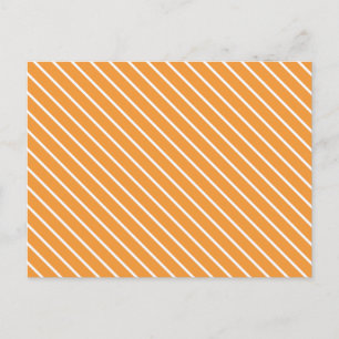 Carte Postale Rayures diagonales - orange et blanc