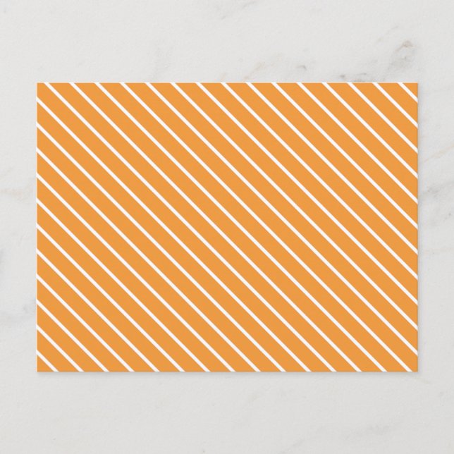 Carte Postale Rayures diagonales - orange et blanc (Devant)