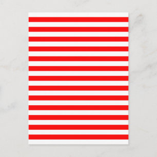 Carte Postale Rayures horizontales rouges et blanches