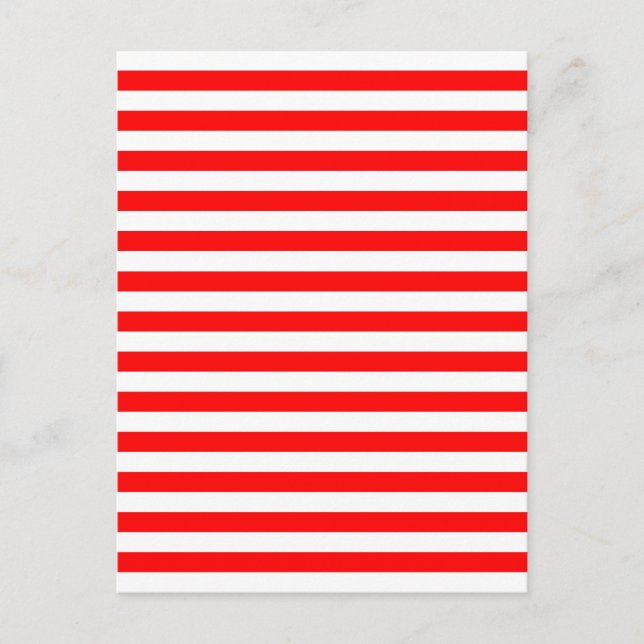 Carte Postale Rayures horizontales rouges et blanches (Devant)