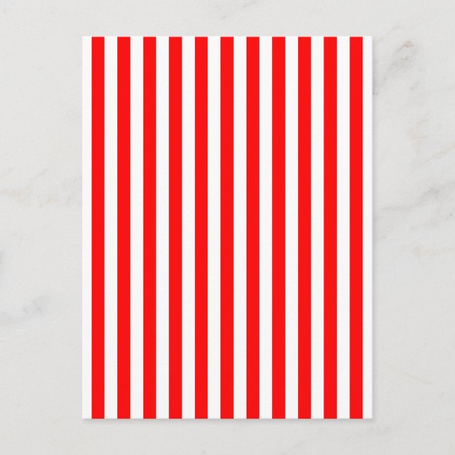 Carte Postale Rayures rouges et blanches verticales (Devant)