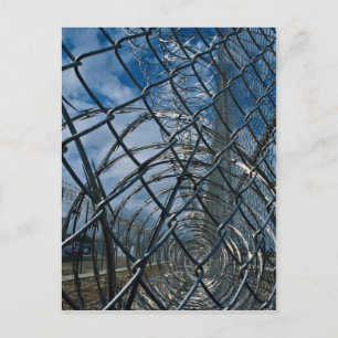 Carte Postale Razor wire, prison