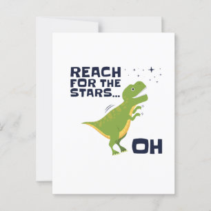 Carte Postale Reach for the Stars Funny T-Rex Bras courtes