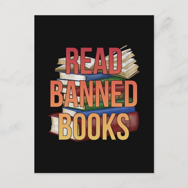 Carte Postale Read Banned Books Librarian Bookworm Book Reader (Devant)