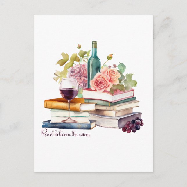 Carte Postale Read Between Wines (Devant)