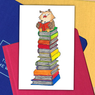 carte postale READING OWL de Nicole Janes