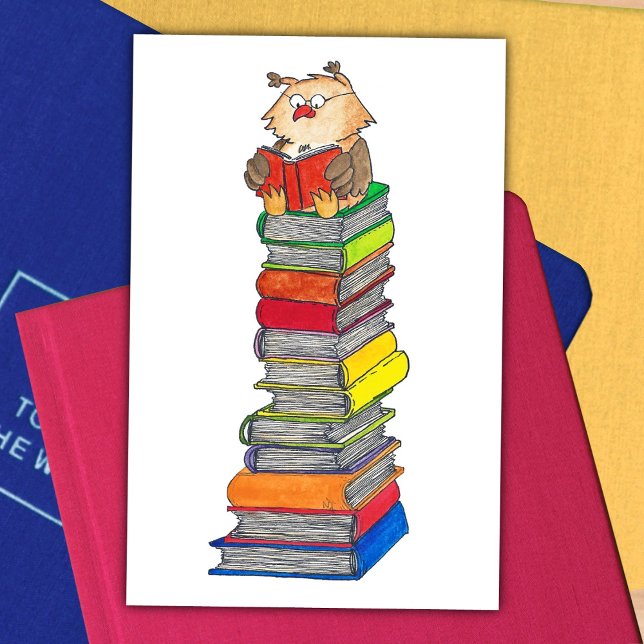 carte postale READING OWL de Nicole Janes (Créateur téléchargé)