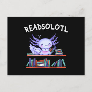 Carte Postale Readsolotl Amateur de livre Funny Axolotl