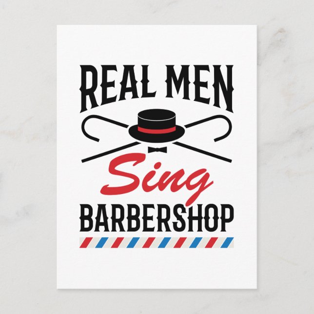 Carte Postale Real Men Chante Barbershop Singer Chant (Devant)