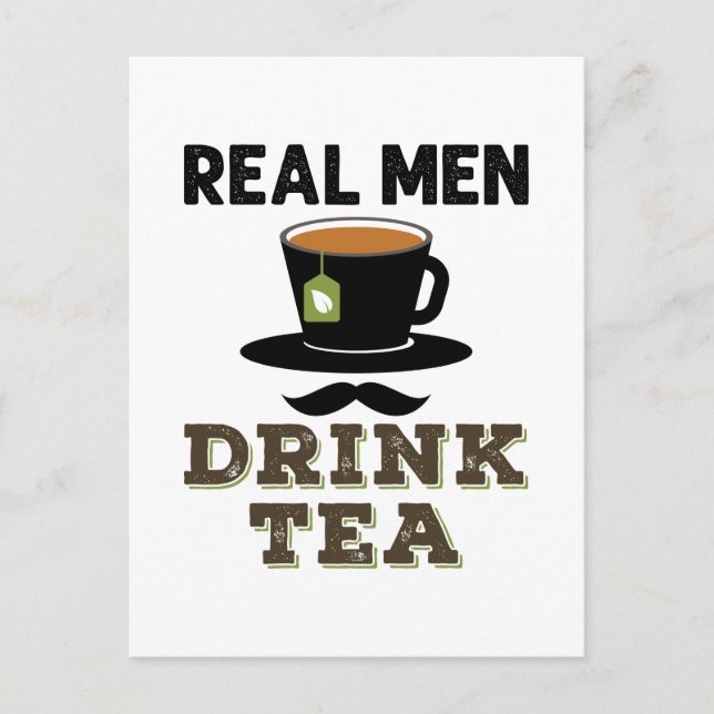 Carte Postale Real Men Drink Tea Cool Tea Drinker Lover (Devant)