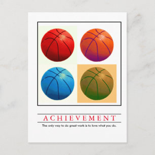 Carte Postale Réalisation Motivationnelle Basketball Pop Art