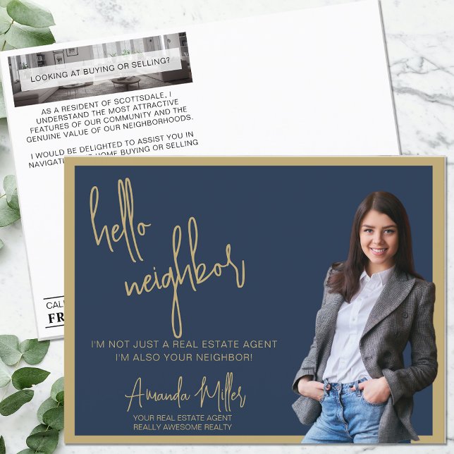 Carte Postale Realtor Mailer Immobilier Marketing Agricole Bonjo (Créateur téléchargé)