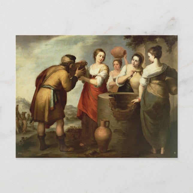 Carte Postale Rebecca et Eliezer au puits, vers 1665 (Devant)