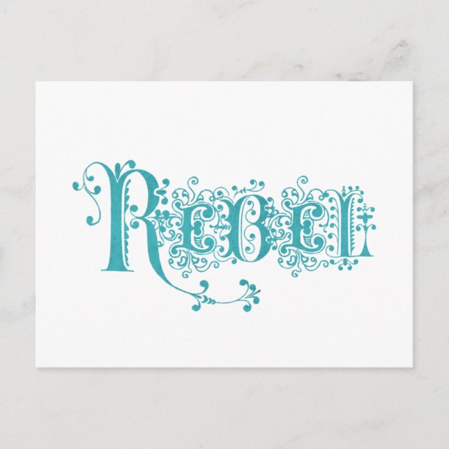 Carte Postale Rebel Fancy Wordart Vintage (Devant)