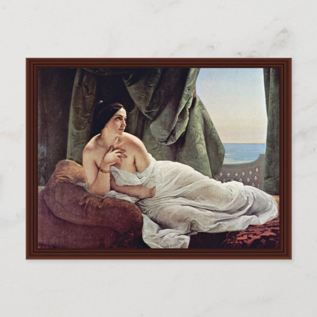 Carte Postale Recenser Odalisque Par Hayez Francesco (Devant)