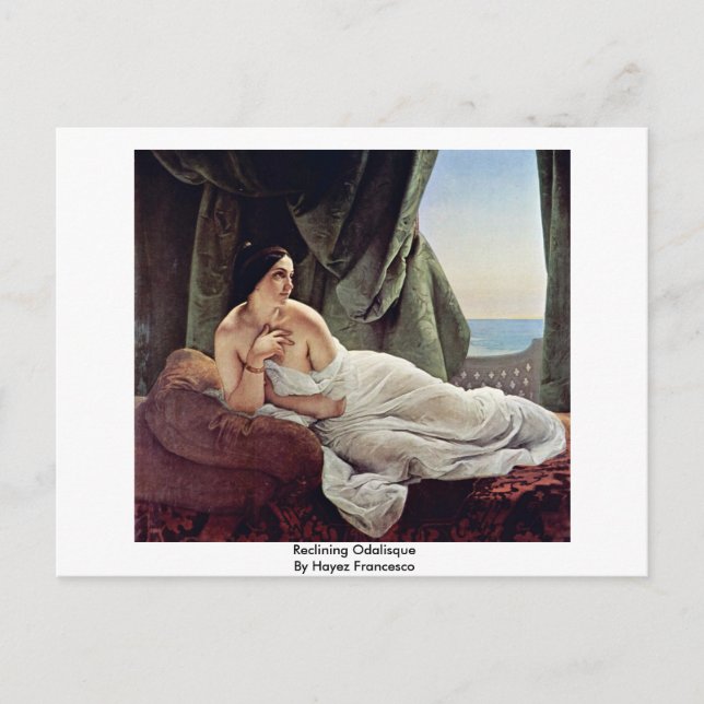 Carte Postale Recenser Odalisque Par Hayez Francesco (Devant)