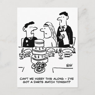 Carte Postale Réception de mariage le marié a un match de fléche