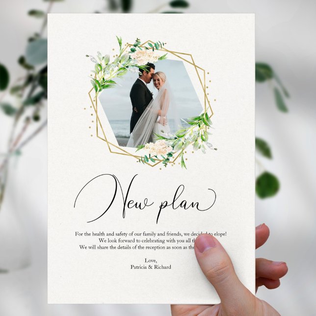 Carte Postale Réception d'Elopement Décor Géométrique Nouveau Pl (Créateur téléchargé)