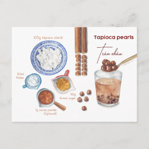 Carte postale Recette Boba Pearls