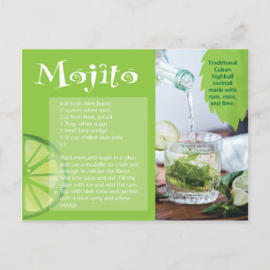 Carte postale Recette boisson Mojito