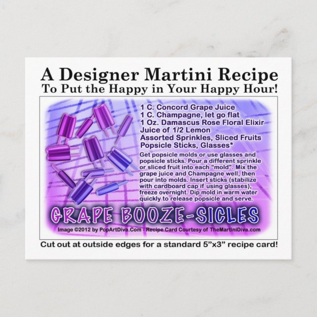 Carte postale Recette Booze-Sicles (Devant)