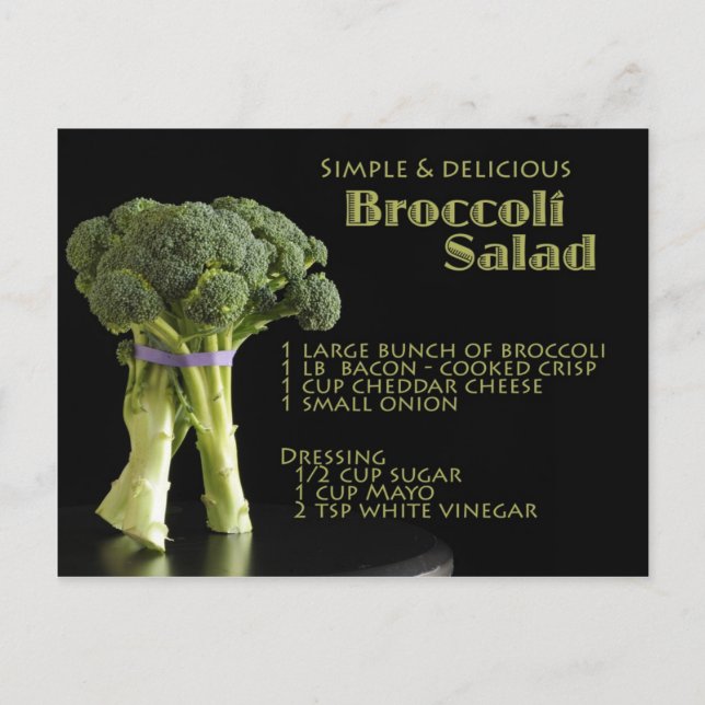 Carte Postale Recette Broccoli (Devant)