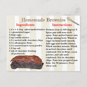 Carte postale Recette Brownies fait maison
