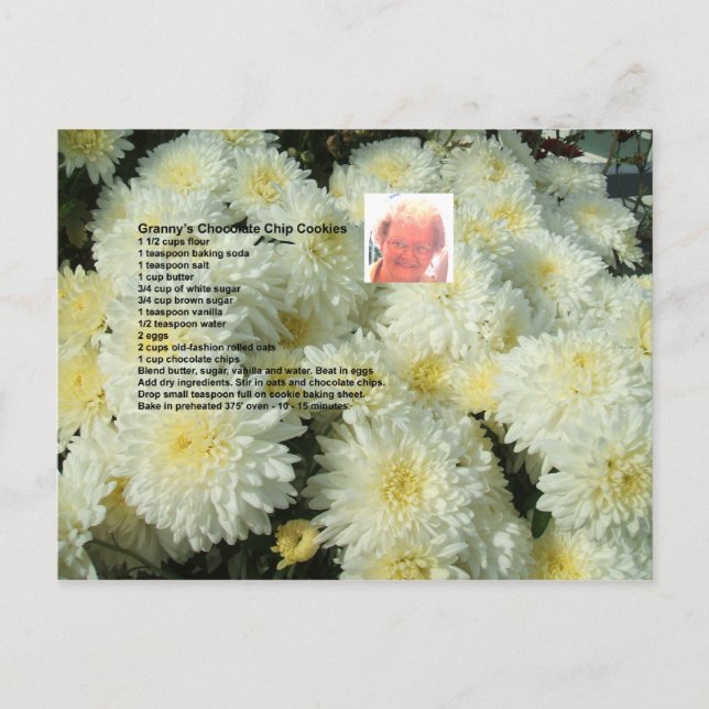 Carte postale Recette Chip Cookies Granny's Chocol (Devant)