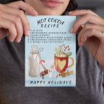 Carte Postale Recette chocolat au cacao chaud Noël<br><div class="desc">Cette conception peut être personnalisée dans la zone fournie en modifiant la photo et/ou le texte. Vous pouvez également le customiser en cliquant sur Personnaliser ce Modèle, puis en choisissant l'option cliquer pour customiser et supprimer ou modifier la couleur de l'arrière - plan, ajouter du texte, modifier la couleur ou...</div>
