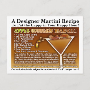 Carte postale Recette Cobbler Pomme Martini