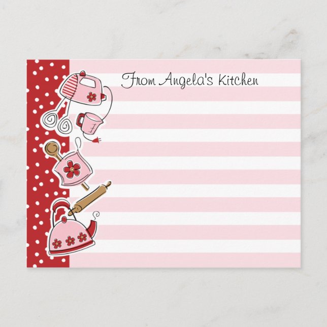 Carte postale Recette cuisine rétro (Devant)