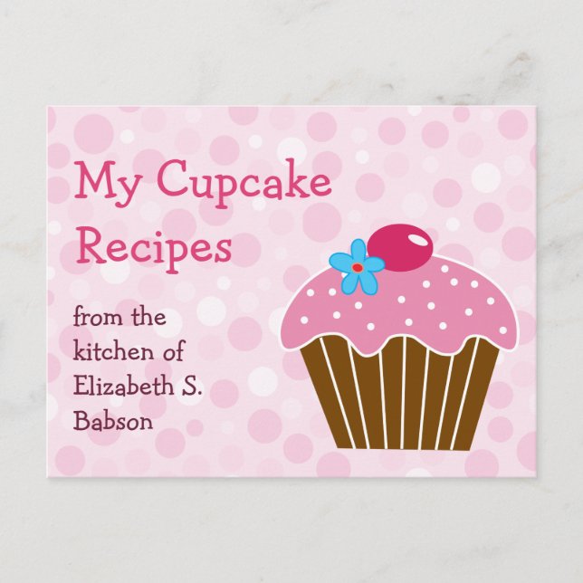Carte postale Recette Cupcake Rose (Devant)