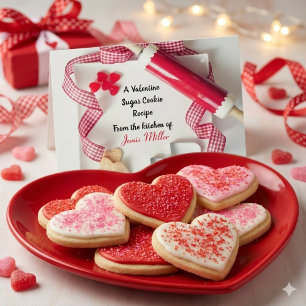 Carte Postale Recette de biscuits à sucre de la Saint-Valentin