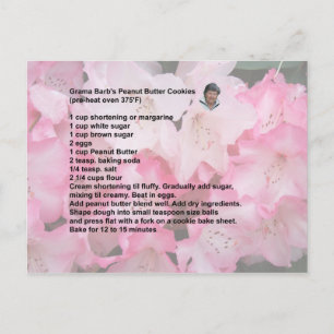 Carte postale Recette de biscuits au beurre d'arac