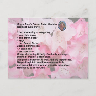 Carte postale Recette de biscuits au beurre d'arac