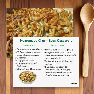 Carte Postale Recette de casserole de haricots verts