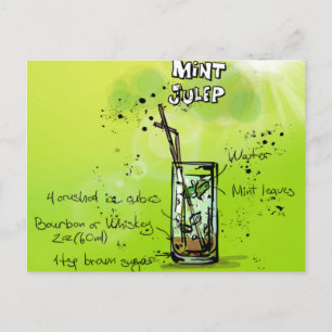 Carte Postale Recette de cocktail de bar