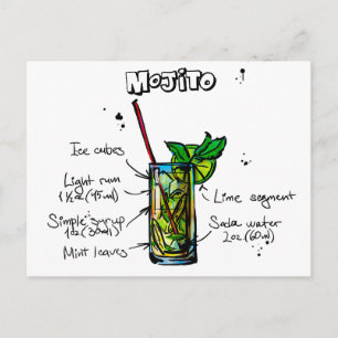Carte Postale Recette de cocktail Mojito