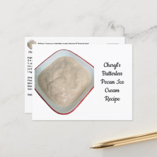Carte Postale Recette de crème glacée de Pecan sans beurre de Ch