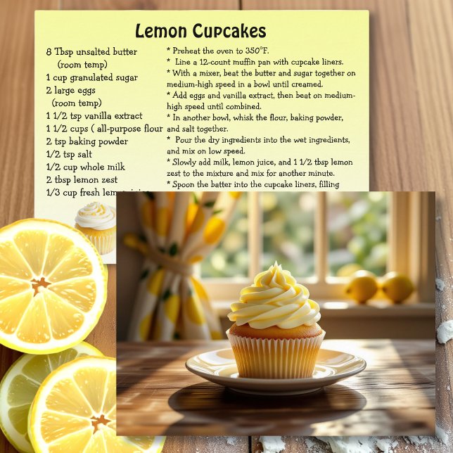 Carte Postale Recette de Cupcake au Citron Maison (Créateur téléchargé)