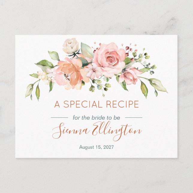 Carte Postale Recette de douche nuptiale aux fleurs de pêcher et (Devant)