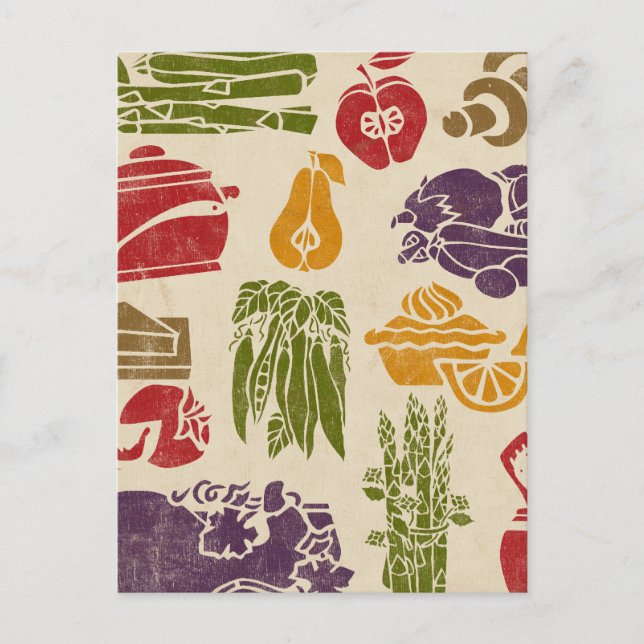 Carte postale Recette de fête de la nourriture (Devant)