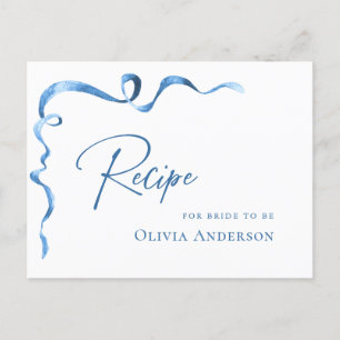 Carte Postale Recette de Fête des mariées de  de fond bleu moder