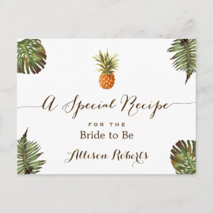 Carte Postale Recette de Fête des mariées Feuille d'ananas tropi