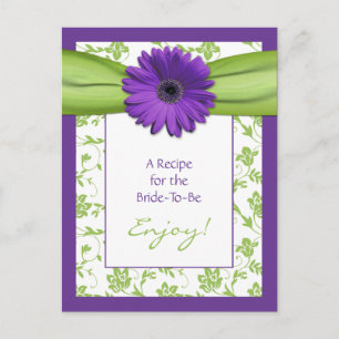 Carte Postale Recette de Fête des mariées florale violet Daisy v